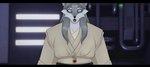anthro asian_clothing belt bullet_hole clothed clothing death dying east_asian_clothing female fur gore hair japanese_clothing jedi jedi_tunic killing kimono long_hair movie_reference open_mouth shocked simple_background solo cedess_velkaas star_wars star_wars:_the_phantom_menace darth_maul fan_character qui-gon_jinn canid canine humanoid mammal hi_res