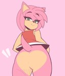 amy_rose animated anthro anus bottomless butt clothed clothing female genitals looking_at_viewer looking_back mammal partially_clothed pink_body pussy sega sh1vss shaking_butt solo sonic_the_hedgehog_(series) spread_butt spreading tail upskirt