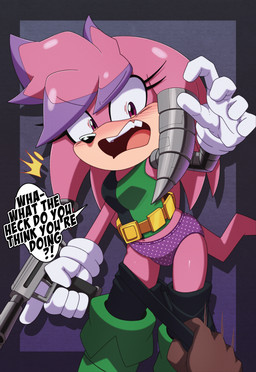 anthro assisted_exposure bottomwear bottomwear_down bottomwear_pull clothed clothing clothing_pull colored_edge_panties colored_edge_underwear embarrassed female gun metal_arm panties pants pants_down pants_pull pantsing partially_clothed ranged_weapon underwear wardrobe_malfunction weapon euf-dreamer archie_comics sega sonic_the_hedgehog_(archie) sonic_the_hedgehog_(comics) sonic_the_hedgehog_(series) julie-su echidna mammal monotreme hi_res