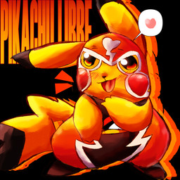 3_fingers black_background black_body black_clothing black_eyes black_fur black_sclera blush blush_lines bottomwear cheek_markings clothed clothed_feral clothing cosplay cosplay_pikachu_(costume) costume crop_top dipstick_ears dipstick_tail ear_markings facial_markings female feral fingers fur head_markings long_ears markings mask multicolored_ears open_mouth orange_clothing orange_eyes outline pants shirt simple_background solo speech_bubble tail tail_markings text topwear yellow_body yellow_fur felipotyphlosion nintendo pokemon pikachu_libre generation_1_pokemon mammal pikachu pokemon_(species) 1:1 hi_res