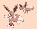 2_tails anthro female multi_tail solo tail young conditional_dnp labbit_(artist) nintendo pokemon sonichu_(series) fan_character canid canine eevee fox generation_1_pokemon hybrid mammal pokemon_(species) hi_res model_sheet