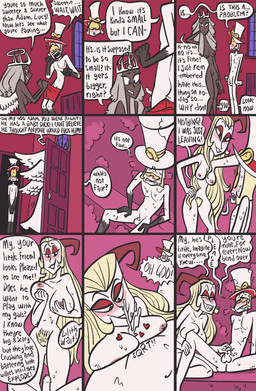 anthro balls blush breast_play breast_squish breasts clothing covering covering_self dominant dominant_female erection eyeshadow female foreskin genitals group hat headgear headwear humiliation makeup male male/female micropenis nude penis penis_humiliation pubes rejection sex small_penis small_penis_appreciation small_penis_humiliation squish standing text titfuck trio samrockwell420 hazbin_hotel hellaverse lilith_magne_(hazbin_hotel) lucifer_(hazbin_hotel) sera_(hazbin_hotel) angel demon absurd_res comic english_text hi_res
