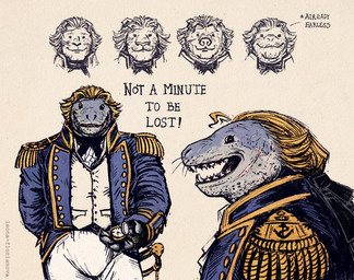 accessory analog_watch anthro black_necktie blonde_hair bottomwear clock clothing epaulet facial_scar hair holding_object holding_pocketwatch jacket male melee_weapon military_uniform multiple_angles navy_uniform necktie pants pocketwatch rococo_clothing royal_navy_(uk) scar sharp_teeth shirt simple_background smile solo sword tan_background teeth text topwear uniform vest watch weapon leona-florianova master_and_commander:_the_far_side_of_the_world jack_aubrey aquatic leopard_seal mammal pinniped seal artist_name english_description english_text hi_res