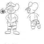 anthro belly butt clothing hat headgear headwear male moobs nipples police simple_background slightly_chubby solo text underwear commander_star commanderstar uncharted_stars bandai_namco mappy shiftylook mappy_(character) mammal mouse murid murine rodent 1:1 2019 english_text hi_res monochrome