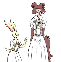 annoyed anthro clothed clothing duo female humor poking shitpost simple_background smile white_background yanisp5 beastars haru_(beastars) juno_(beastars) canid canine canis lagomorph leporid mammal rabbit wolf 2025 2_frame_animation 2d_animation animated frame_by_frame meme
