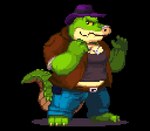 anthro belly bottomwear clothing green_body hat headgear headwear kemono male overweight overweight_male pants shirt solo topwear nanadragon4 brok_the_investigator cowcat_games brok_(brok_the_investigator) alligator alligatorid crocodilian reptile scalie 2024 animated