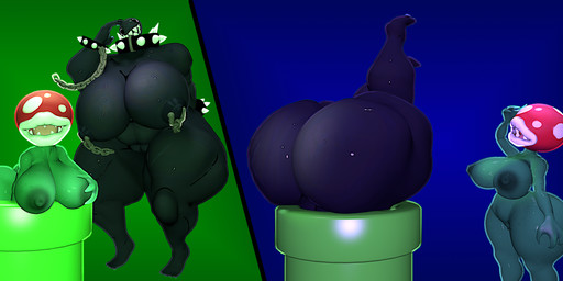 big_breasts big_butt breasts butt curvy_figure duo female nude pipe plant stuck kylebobby mario_bros nintendo mario canid canine canis chain_chomp domestic_dog elemental_creature elemental_humanoid flora_fauna humanoid mammal piranha_plant plant_humanoid 3d_(artwork) digital_media_(artwork) hi_res source_filmmaker_(artwork)