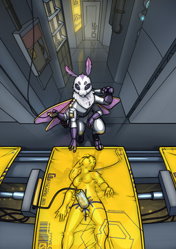 4_arms ambiguous_gender anthro barcode bodily_fluids breast_milking controller conveyor_belt duo feathers gynomorph insect_wings intersex lactating latex multi_arm multi_limb vacuum_bed wings krd arthropod insect lagomorph lepidopteran leporid mammal moth rabbit button_(disambiguation) hi_res trans_(lore) trans_woman_(lore)