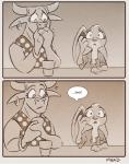 2016 anthro beverage bovid bovine clothed clothing comic dialogue disney ear_piercing electronics english_text fan_character female july_hopps_(mistermead) katherine_clawhauser_(mistermead) lagomorph leporid mammal phone piercing rabbit rockbottomfeeder simple_background text true_buffalo water_buffalo zootopia