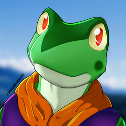 anthro clothing countershade_face countershade_neck countershading green_body hoodie male red_eyes solo topwear twitter_handle yellow_sclera lownleinhigh wralf_airrick_rockhold amphibian frog tree_frog 1:1 2023 hi_res
