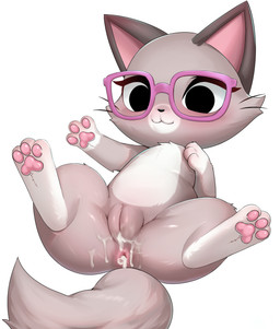 anus bodily_fluids cum cum_from_ass cum_in_ass cum_inside cum_on_vulva eyelashes eyewear female feral genital_fluids genitals glasses paws plump_labia solo spread_legs spreading vulva wearing_glasses yuuni the_gamercat pixel_(the_gamercat) domestic_cat felid feline felis mammal hi_res
