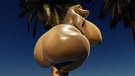 anthro areola big_areola big_breasts big_butt breasts brown_body bubble_butt butt exposed_breasts feet female glistening glistening_body huge_areola huge_breasts huge_butt huge_hips huge_thighs hyper hyper_breasts hyper_butt looking_back looking_pleasured nipples nude oiled palm_tree plant pose presenting presenting_hindquarters rear_view slightly_chubby slightly_chubby_female smile smiling_at_viewer solo thick_thighs tree wide_hips illis dreamworks madagascar_(series) gloria_(madagascar) common_hippopotamus hippopotamid mammal 16:9 3d_(artwork) blender_(artwork) digital_media_(artwork) pinup widescreen