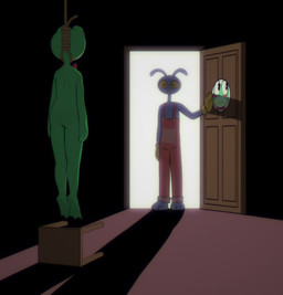 anthro barefoot bow_tie butt canon_couple clothing crazy_eyes dark death doorway duo feet female gloves handwear hanged killing light male male/female membrane_(anatomy) noose nude oh_no overalls sad suicide toes webbed_feet e254e glitch_productions the_amazing_digital_circus jax_(tadc) ribbit_(tadc) amphibian frog lagomorph leporid mammal rabbit absurd_res digital_media_(artwork) hi_res