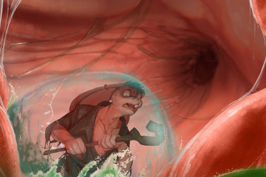5_fingers anthro athletic big_pupils bodily_fluids buckteeth clothing cracked digestion dilated_pupils dissolving_clothing ear_piercing ear_ring energy_shield esophageal_sphincter extreme_size_difference fingers frown fully_inside glistening hair imminent_digestion inside_stomach larger_pred long_ears looking_down low-angle_view magic_shield magic_staff magic_user male male_prey micro micro_prey open_frown open_mouth panicked_look panicking partially_submerged pecs piercing pupils purple_clothing purple_hair ring_piercing saliva saliva_covered saliva_string scared size_difference slime soaked soft_vore solo splash stomach_acid tan_body teeth unseen_pred unwilling_prey vore wide_eyed worm's-eye_view ayvore smudge_(whine) lagomorph leporid mammal rabbit 2026 digital_media_(artwork) digital_painting_(artwork) hi_res painting_(artwork)