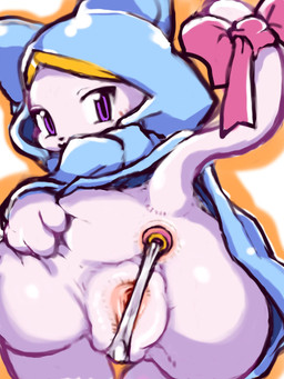 accessory anal anal_penetration anthro anus biped blue_clothing bow_ribbon butt buttplug buttplug_in_ass buttplug_insertion buttplug_underwear camel_toe cat_smile clitoris_outline clothing digitigrade female fur furgonomic_headwear furgonomics genitals hooded_cloak ineffective_underwear inner_labia looking_at_viewer looking_back looking_back_at_viewer object_in_ass orange_outline outline penetration pink_body pink_fur plug_(sex_toy) plug_insertion presenting presenting_anus presenting_hindquarters presenting_vulva purple_eyes rear_view ribbons sex_toy sex_toy_in_ass sex_toy_insertion simple_background solo spread_butt spread_vulva spreading tail tail_accessory tail_bow tail_ribbon vulva white_background diru domestic_cat felid feline felis mammal 3:4 digital_drawing_(artwork) digital_media_(artwork) hi_res
