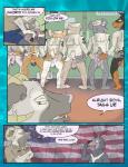 american_flag anthro anus aubry backsack balls barefoot bodily_fluids bottomless bovid brokowski canid canine canis caprine clothed clothing comic crossed_arms dasyurid dasyuromorph denton_(extra_duty) dialogue dobermann domestic_dog dripping duo english_text erection feet forced frown fully_clothed genital_fluids genitals german_shepherd gesture grin group half-erect herding_dog hi_res horn humanoid_genitalia humanoid_penis koala looking_back male male/male mammal marsupial mikey_barker_(extra_duty) military nude open_mouth pastoral_dog penis perineum pinscher pit_bull precum presenting presenting_anus presenting_partner raised_tail rear_view sailor salute seaman_hardy sharp_teeth smile speech_bubble spread_legs spreading standing tail take_your_pick tasmanian_devil teeth text uniform united_states_of_america vombatiform welsh_corgi whiskers