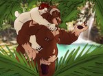 anthro balls belly claws duo genitals hairy hug hugging_another hugging_from_behind leaf love male nipple_piercing nipples nude obese obese_anthro overweight overweight_anthro pawpads paws penis piercing size_difference water waterfall nanuk_(artist) bernardo_dangelo nanuk_the_bear bear mammal polar_bear ursine hi_res