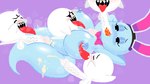 areola balls big_breasts black_eyes blue_blush blue_body blue_breasts blue_eyelids blue_vulva blush blush_lines bodily_fluids body_part_in_mouth bow_tie breast_lick breast_play breasts bunny_ears_headband cum cum_on_breasts cum_on_leg cum_on_vulva dominant dominant_male eyelashes fake_ears fake_rabbit_ears fellatio female female_humanoid female_penetrated gangbang genital_fluids genitals glans glistening glistening_areola glistening_breasts glistening_eyelids glistening_nipples glistening_thighs glistening_vulva group group_sex hands_behind_head hands_behind_own_head humanoid_penetrated humanoid_vulva larger_female larger_humanoid larger_penetrated licking lying male male/female male_penetrating male_penetrating_female multiple_doms_one_sub nipples not_furry on_back oral oral_penetration penetration penile penis penis_between_breasts penis_in_mouth pink_blush pink_bow_tie pink_glans purple_background red_tongue saliva saliva_on_breasts saliva_on_penis sex shaking shallow_penetration simple_background size_difference smaller_male submissive submissive_female submissive_humanoid thick_thighs titfuck tongue tongue_out tongue_out_fellatio trembling vaginal_prodding white_balls white_penis wide_hipped_female wide_hipped_humanoid wide_hips pangotime mario_bros nintendo paper_mario paper_mario:_the_thousand_year_door peeka_(mario) boo_(mario) ghost humanoid sphere_creature spirit 2024 digital_drawing_(artwork) digital_media_(artwork) lineless