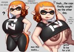 ambiguous_gender anthro big_breasts bottomwear breast_grab breasts camel_toe clothed clothing clothing_lift dialogue duo female hair hand_on_breast nipples orange_hair pants pseudo_hair shirt shirt_lift solo_focus t-shirt tentacle_hair tentacles text topwear gray_impact nintendo splatoon charlie_(gray_impact) animal_humanoid cephalopod cephalopod_humanoid humanoid inkling marine marine_humanoid mollusk mollusk_humanoid 2022 absurd_res english_text hi_res