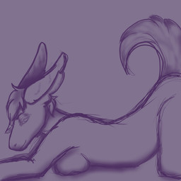 all_fours anthro arched_back breast_squish breasts female fur solo squish suggestive_pose tail kiaraafterdark 1:1 sketch