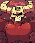 abs angry barazoku biceps black_eyes blush bodily_fluids horn male muscular muscular_humanoid muscular_male pecs red_body solo sweat teeth juggermelon helltaker subject_67_(helltaker) demon humanoid hi_res