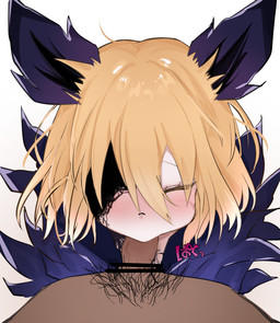 black_body black_fur blonde_hair duo eyes_closed faceless_character faceless_male fellatio female fur genitals hair humanoid_genitalia humanoid_penis ineffective_censorship male male/female onomatopoeia oral penile penis pubes sex sound_effects text vein veiny_penis limbus_company project_moon don_quixote_(limbus_company) animal_humanoid canid canid_humanoid canine canine_humanoid human humanoid mammal mammal_humanoid wolf_humanoid censored hi_res japanese_text translation_request