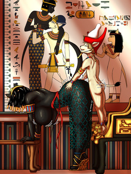 accessory age_difference anthro beaded_dress beads big_breasts breasts clothed clothing dress duo egyptian egyptian_clothing egyptian_headdress female female_penetrated fur gold_(metal) hair huge_breasts jewelry male male/female male_penetrating male_penetrating_female mature_anthro mature_female necklace nipples nude penetration pharaoh piercing royalty sex shota size_difference smile tail text usekh wall_painting wide_hips young young_anthro young_male imierbenety percy_lynxoln sekhmetmesu titankhmentet domestic_cat felid feline felis lion mammal pantherine 2026 3:4 absurd_res colored digital_drawing_(artwork) digital_media_(artwork) hi_res hieroglyphic_text shaded