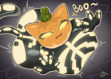 4_fingers anthro big_breasts big_butt bird's-eye_view black_body black_clothing bone breasts butt cat_tail claws clothing female finger_claws fingers food for_a_head fruit glowing glowing_eyes glowing_markings high-angle_view holidays huge_breasts huge_butt looking_at_viewer looking_up markings outline pattern_clothing plant pumpkin pumpkin_head simple_background skeleton skeleton_(marking) skeleton_costume skinsuit solo tail tight_clothing white_outline millow epic_games fortnite halloween spice_(fortnite) felid feline humanoid mammal object_head 2025 digital_drawing_(artwork) digital_media_(artwork) signature