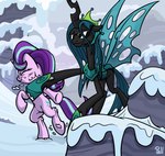 crown cutie_mark duo eyes_closed eyewear female feral headgear hooves horn humor insect_wings mane outside punch semi-anthro snow standing sunglasses tail wings pirill-poveniy friendship_is_magic hasbro lev_punch my_little_pony mythology queen_chrysalis_(mlp) starlight_glimmer_(mlp) arthropod changeling equid equine horse mammal mythological_creature mythological_equine pony unicorn hi_res meme