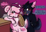 anthro blush breath dialogue duo male male/male marker panting piercing tally text synthet1c arlo_(synthet1c) vulture_werewolf_(synthet1c) bat canid canine canis gastropod hybrid mammal mollusk snail wolf english_text hi_res