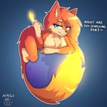 anthro big_breasts breasts female fire fur hair looking_at_viewer nude pose seductive simple_background smile smug solo tail text nagifur firefox mozilla canid canine fox mammal 1:1 absurd_res digital_drawing_(artwork) digital_media_(artwork) english_text hi_res pinup