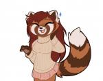 2019 4_fingers ailurid anthro clothed clothing digital_media_(artwork) dvixie female fingers hair hi_res mammal red_hair red_panda simple_background smile solo standing white_background