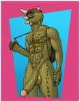 abs anthro argonian balls bethesda_game_studios biceps big_penis blue_eyes genitals glistening glistening_balls glistening_body glistening_genitalia glistening_penis hi_res horn huge_penis humanoid_genitalia humanoid_penis male microsoft muscular muscular_anthro muscular_male nude nude_anthro nude_male pecs penis pinup pose reptile scales scalie shen_(archshen) solo spikes tail tall_lizzard_(artist) the_elder_scrolls vein veiny_muscles veiny_penis