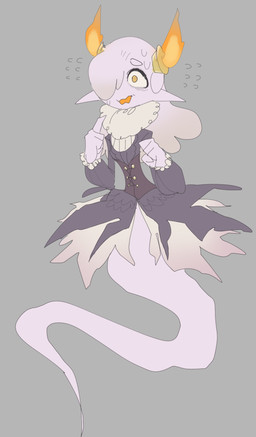 bodily_fluids clothed clothing female grey_background legless not_furry simple_background solo sweat sweatdrop victorian weeeeps elemental_creature elemental_humanoid ghost humanoid spirit wax_creature hi_res