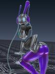 2017 3:4 absurd_res android armless blinking blittany butt digital_media_(artwork) female flat_chested floating heart_symbol hi_res humanoid lights looking_at_viewer machine metal mouthless not_furry pinup pose presenting purple_body purple_skin robot simple_background solo virtual_reality znhc