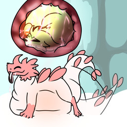 ambiguous_gender belly bodily_fluids drooling duo feral happy internal predator/prey saliva stomach_acid tail tail_motion tailwag tongue tongue_out vore 2justashinx4 rain_world videocult saint_(rain_world) lizard lizard_(rain_world) reptile scalie slugcat strawberry_lizard_(rain_world) 1:1 hi_res