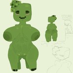 4_legs areola armless big_breasts big_butt breasts breasts_apart butt female green_body green_nipples huge_breasts nipples smile solo text tboxart microsoft minecraft mojang xbox_game_studios creeper_(minecraft) humanoid absurd_res english_text hi_res