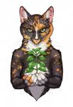 5_fingers ambiguous_gender anthro catnip drugs fingers green_eyes simple_background solo whiskers white_background katie_hofgard domestic_cat felid feline felis mammal 2019 digital_media_(artwork)