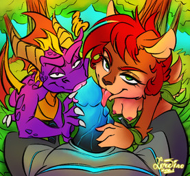 anthro bisexual both_sexes_in_same_situation breasts collaborative collaborative_penis_lick collaborative_sex erection female feral first_person_view forest forest_background genitals group group_sex licking looking_at_viewer male male/female male_pov mmf nature nature_background nipples oral outside outside_sex penile penis penis_lick plant sex threesome tongue tongue_out tree trio vein veiny_penis lordinoshits activision european_mythology mythology spyro_reignited_trilogy spyro_the_dragon elora spyro xero_(captainscales) deer dragon faun_(spyro) mammal mythological_creature mythological_scalie scalie western_dragon 2021