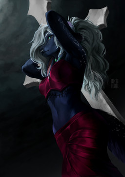 anthro biped bottomwear breasts clothed clothed_anthro clothed_female clothing female front_view fully_clothed fully_clothed_anthro fully_clothed_female fur hair looking_at_viewer navel piercing solo standing tail topwear akipesa mammal 2026 digital_drawing_(artwork) digital_media_(artwork) hi_res