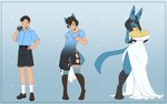 alternate_costume anthro big_breasts black_body black_fur black_hair blue_body blue_fur body_size_growth breast_growth breasts clothed clothing clothing_swap dress drinking expansion female fur gender_transformation growth hair hair_shrinking hand_on_breast happy human_to_anthro looking_at_self male mtf_transformation one_eye_closed potion size_transformation solo species_transformation spikes spikes_(anatomy) surprised_expression tail tail_growth thick_thighs thigh_expansion torn_clothing transformation transformation_sequence wink yellow_body yellow_fur crizostar nintendo pokemon generation_4_pokemon human lucario mammal pokemon_(species) colored digital_media_(artwork) hi_res sequence