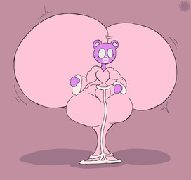 anthro bar_emanata bathrobe big_butt blush blush_lines bottom_heavy bubble_butt butt butt_expansion clothing curvy_figure emanata expansion eyelashes eyewear facial_markings featureless_hands femboy flash_emanata fur glasses hand_on_hip head_markings huge_butt hyper hyper_butt logo male markings muzzle_(marking) pink_body pink_fur robe small_waist smile solo text thick_thighs wasp_waist wide_hips thatdawgmurray unicorn_wars padre_(unicorn_wars) bear mammal 2025 aliasing artist_logo artist_name digital_media_(artwork) hi_res signature watermark