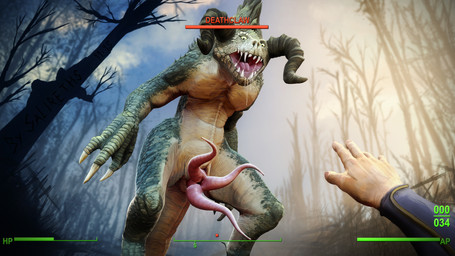 2_penises 5_fingers ambiguous_gender animal_genitalia animal_penis bodily_fluids claws cloaca clothed clothing detailed_background dripping drooling duo erection fangs feral fingers first_person_view forest genitals grass green_body green_scales hemipenes horn human_pov imminent_rape imminent_sex looking_at_viewer male multi_genitalia multi_penis nails nude open_mouth outside penis plant pov_hands saliva scales sharp_teeth smile solo_focus tapering_penis teeth tongue tree unusual_anatomy unusual_genitalia unusual_penis vault_suit wasteland salireths fallout microsoft the_sole_survivor_(fallout) deathclaw human lizard mammal reptile scalie 16:9 2015 3d_(artwork) digital_media_(artwork) hi_res widescreen