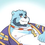 anthro beard belly big_belly black_nose blue_body blue_fur facial_hair fur humanoid_hands kemono male moobs navel nipples overweight overweight_male solo white_body white_fur mtflying30371 bonasiah full_attack sophring_jie bear mammal 1:1 2018 hi_res