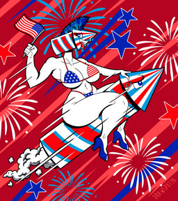 5_fingers american_flag american_flag_bikini bikini blue_clothing blue_eyes blue_footwear blue_hair blue_high_heels blue_lips breasts clothing duo eyelashes female fingers fireworks flag flag_(object) flag_bikini flag_swimwear footwear hair high_heels holding_flag holding_object holidays lips navel no_eyebrows not_furry red_star red_tongue shoes small_waist swimwear text tongue triangle_bikini two-piece_swimsuit under_boob united_states_of_america white_body wide_hips drawsputin 4th_of_july humanoid rocket_head 2025 alternate_version_at_source artist_name full-length_portrait hi_res portrait restricted_palette