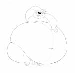 ambiguous_gender anthro belly big_belly big_nose biped black_eyes black_nose blush chubby_cheeks claws front_view half-closed_eyes hand_on_belly huge_belly hyper hyper_belly looking_at_viewer lying narrowed_eyes navel obese obese_ambiguous obese_anthro overweight overweight_ambiguous overweight_anthro simple_background smile solo toe_claws white_background heftyotter puppypaws mammal mustelid otter 2019 absurd_res black_and_white digital_drawing_(artwork) digital_media_(artwork) full-length_portrait hi_res monochrome portrait