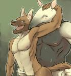 anteater anthro canine dog duo eyes_closed gay german_shepherd lesser_anteater licking looking_at_viewer male mammal nipples smile tamandua tongue
Rating: Questionable
Score: 7
User: CatBox
Date: December 28, 2013