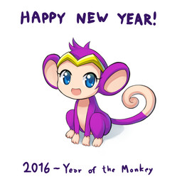 blue_eyes female feral holiday_message holidays looking_at_viewer simple_background solo text white_background aposine new_year shantae_(series) wayforward shantae_(monkey_form) haplorhine mammal monkey primate 1:1 english_text