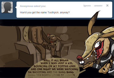 anthro brown_body brown_skin buckteeth chair claws dialogue faceless_character faceless_male furniture happy lamp long_ears male on_lap prison_uniform prisoner scales sharp_teeth sitting sitting_on_lap solo speech_bubble table tan_body tan_scales teeth text tongue tumblr_ask stormful sly_cooper_(series) sony_corporation sony_interactive_entertainment sucker_punch_productions toothpick_(sly_cooper) armadillo mammal xenarthran 2013 english_text father_(lore) father_and_child_(lore) father_and_son_(lore) parent_(lore) parent_and_child_(lore) parent_and_son_(lore) son_(lore)