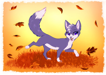 3_toes ambiguous_gender countershade_torso countershading feet feral fur inner_ear_fluff looking_at_viewer open_mouth open_smile purple_body purple_eyes purple_fur purple_tail side_view smile solo standing tail teeth toes tongue tuft rukifox domestic_cat felid feline felis mammal 2025 digital_drawing_(artwork) digital_media_(artwork) female_(lore)